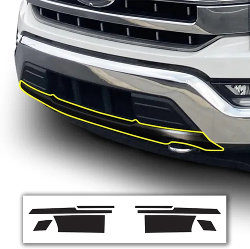 Vista 9 de BOGAR TECH DESIGNS Superposición de eliminación de cromo frontal exterior compatible con Ford F-150 2021-2023, negro brillante