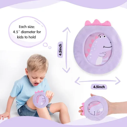 Vista 3 de Hilph Paquetes de hielo para niños Boo Boos, paquete de 3 paquetes reutilizables de gel caliente y frío para niños pequeños y bebés, bonita funda