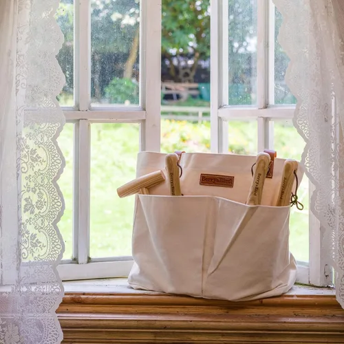 Vista 2 de Berry&Bird Bolsa de herramientas de jardín, bolsa de jardín de lona con bolsillos, bolsa de almacenamiento de herramientas multiusos resistente al