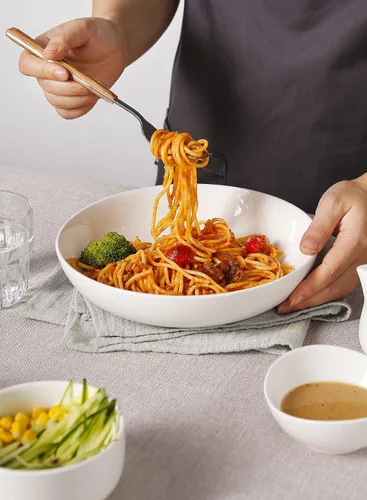 Vista 4 de Teocera Juego de 4 cuencos para pasta de 35 onzas y tazas de café de 12 onzas