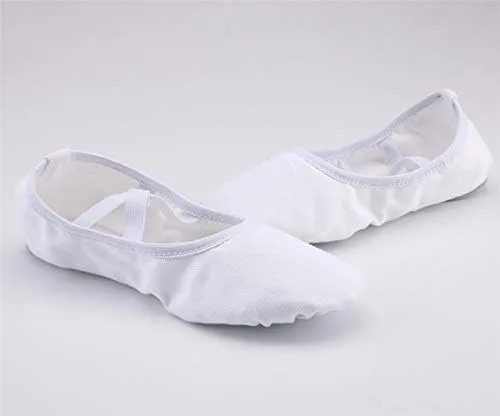 Vista 3 de missfiona Zapatillas de ballet de lona para mujer, zapatos de baile para adultos, para practicar yoga y vientre plano