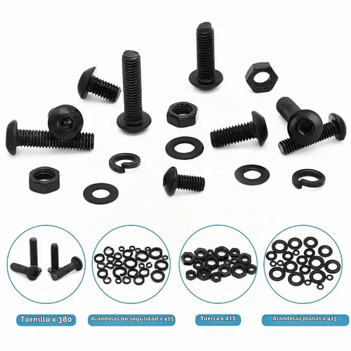 Vista 3 de SATANTECH Kit surtido de 1625 tornillos y tuercas, M2 M3 M4 M5 Surtido de pernos de tuerca con cerradura y arandelas planas, kit surtido de Kit