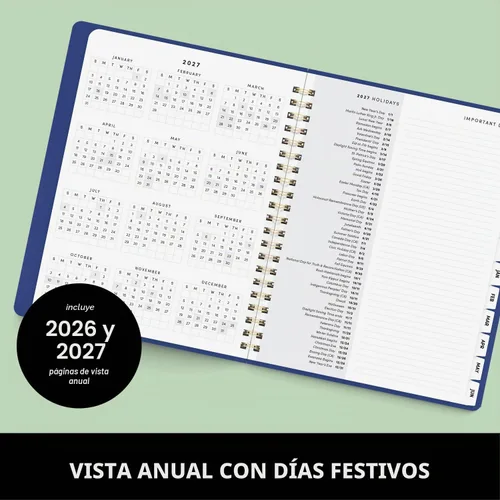 Vista 5 de PAPERAGE Agenda académica, agenda semanal y mensual y calendario, 12 meses, julio de 2026 a junio de 2027, (9.5 x 11 pulgadas), agenda de Negro