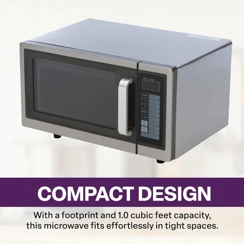 Vista 2 de A-to-Z Supply Microondas comerciales con control digital de almohadilla táctil, interior de 1 pie cúbico, acero inoxidable, 1000 vatios, aprobado