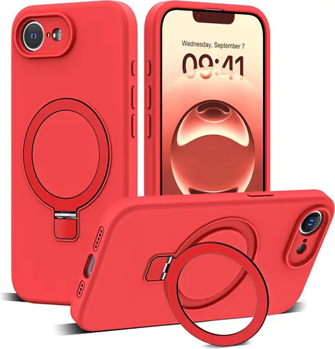 Vista 8 de Funda diseñada para iPhone 11 con soporte magnético invisible Compatible con Mag-Safe, a prueba de caídas de grado militar, a prueba de golpes