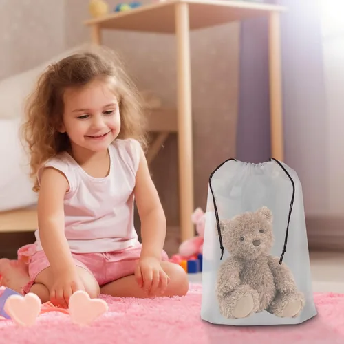Vista 7 de Riuog Bolsas de zapatos transparentes con cuerda, bolsa de almacenamiento transparente portátil, para organizar zapatos grandes y transparentes