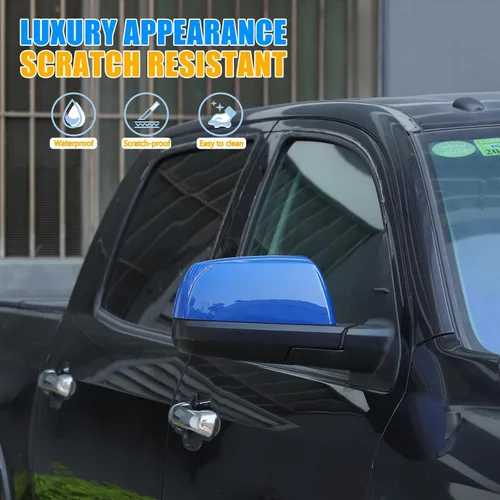 Vista 4 de Adhesivo ABS para cubierta de espejo retrovisor lateral exterior compatible con Toyota Tundra 2007-2021 Crew Max Sequoia 2008-2020 Accesorios