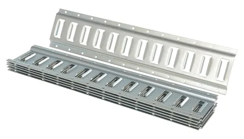 Vista 2 de Vestil E-TRK-2-ZN-6PK E-Track acero chapado en zinc de 2 pies de longitud 6 unidades gris
