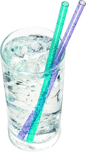 Vista 2 de Joie Pajitas de plástico reutilizables – Juego de 20 pajitas brillantes con cepillo de limpieza, sin BPA, ecológicas y aptas para lavavajillas
