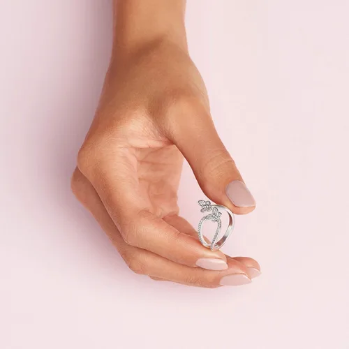 Vista 5 de PANDORA Jewelry Sparkling Butterfly Open Cubic Zirconia Ring in Sterling Silver