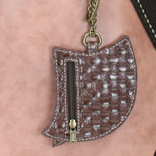 Vista 2 de Chala Bolso de mano de hombro rosa con llavero y monedero