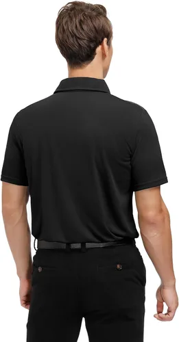 Vista 6 de Polo de golf para hombre, tallas grandes y altas, tallas L-7XL 12177# Negro y Gris