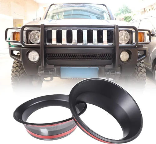 Vista 10 de Anillo de cubierta de lámpara antiniebla delantera para accesorios Hummer H3 2005-2009, protector de marco de lámpara antiniebla, parachoques