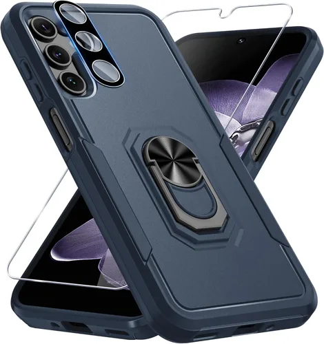 Vista 27 de Janmitta Funda compatible con Samsung Galaxy A14 5G con protector de pantalla + protector de lente de cámara, funda resistente de servicio pesado