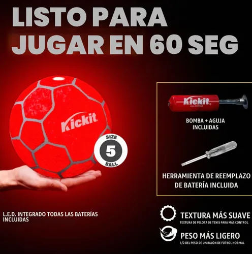 Vista 2 de Kickit Soccer Tennis Game Set, Portable 6.5' Wide x 2' High Net & Soft Lightweight Ball, Play Outdoors, Indoors, Backyard, Beach, Complete Skills