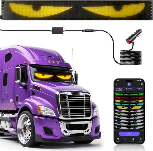 Vista 9 de GOTUS - Letreros LED para Coche, Letrero LED Flexible Programable, Control por Aplicación Bluetooth, Texto Personalizado, Patrones, Animaciones