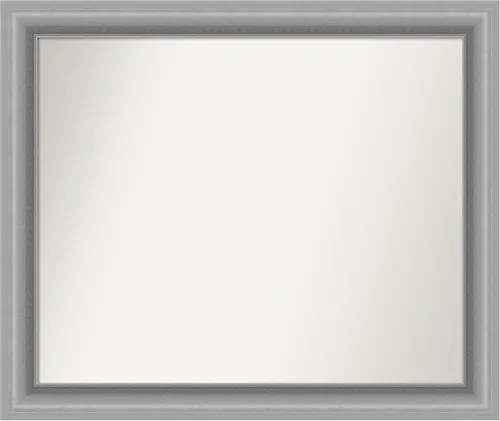 Vista 268 de Amanti Art Espejo de baño plateado para sobre fregadero, 26 x 26 pulgadas, espejo cuadrado de níquel pulido, marco de madera tradicional mediano, se