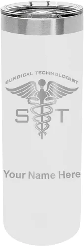 Vista 22 de LaserGram Vaso delgado aislado al vacío de 22 onzas, ST Surgical Technologist, grabado personalizado incluido (negro)