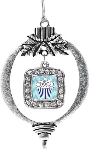 Vista 248 de Inspired Silver - Bon Voyage Cruise Ship Charm Ornamento – Adornos navideños cuadrados de plata con joyas de circonita cúbica