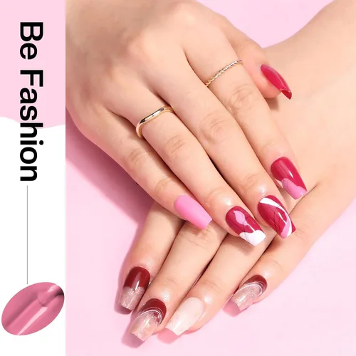 Vista 7 de Morovan - Juego de esmalte de uñas rosa: kit de esmalte de uñas para dedos en tonos burdeos otoñal, vino tinto oscuro, rojo cereza, rosa intenso