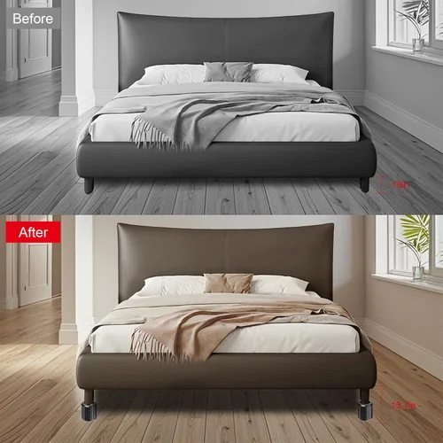 Vista 12 de Elevadores de cama redondos para muebles, resistentes, antideslizantes, ajustables (1.3 a 3.7 pulgadas de alto), elevadores de cama para escritorio