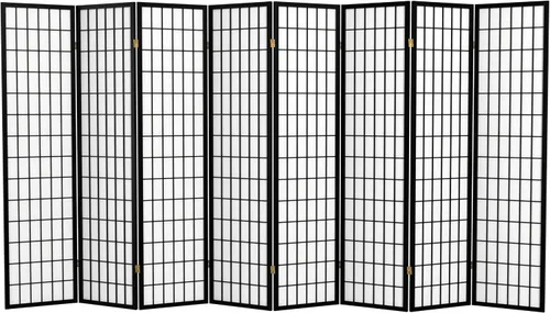 Vista 22 de Red Lantern Pantalla Shoji de 6 pies de alto, color negro, 3 paneles
