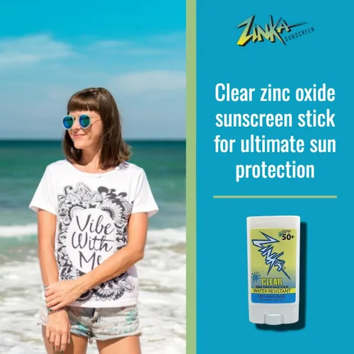 Vista 2 de Protector solar Zinka con óxido de zinc con factor de protección solar 50 de 0.49 oz, transparente