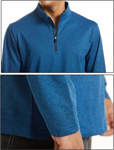 Vista 3 de MAGCOMSEN Camisas deportivas para correr para hombre, sudadera de manga larga con cremallera de 14