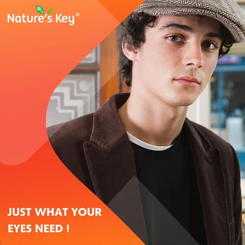 Vista 2 de Nature's Key Gomitas de luteína de 12 mg con zeaxantina y vitamina A para niños y adultos Suplemento de salud ocular y función cerebral Sabor a