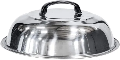 Vista 3 de Blackstone Signature Accessories Tapa redonda 12" para derretir queso y cocinar al vapor. Para usar en la parrilla en interiores o exteriores.