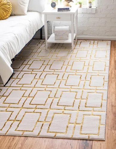 Vista 59 de Marilyn Monroe Glam Collection - Alfombra decorativa (2' x 3' 1" Rectángulo Negro y Oro)