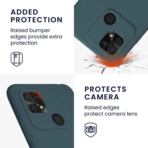 Vista 3 de kwmobile Funda compatible con Xiaomi Redmi 10C - Funda protectora de silicona TPU suave y delgada - Pizarra oscura