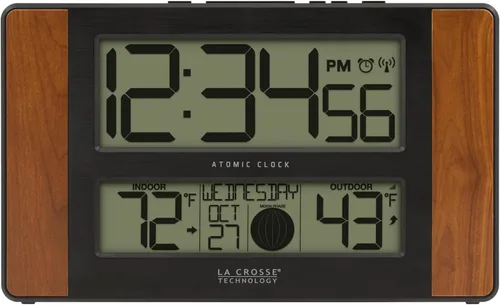 Vista 9 de La Crosse Technology Reloj digital de pared/mesa atómico, 11.1 x 6.5 pulgadas (513-1417BS)