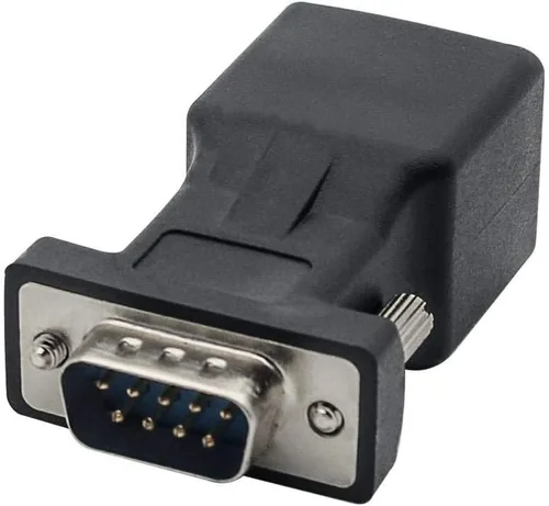 Vista 10 de Adaptador convertidor extensor VGA Cat5/Cat6/RJ45, DB9 9 pines VGA 9 pines macho a RJ45 hembra, conector de cable de red 2 unidades DB9 macho a RJ45
