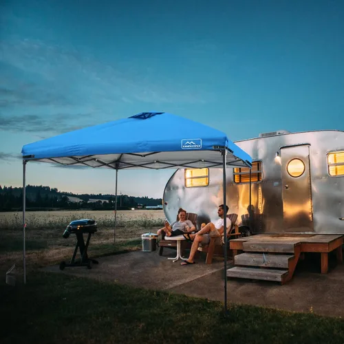Vista 61 de KAMPKEEPER Cubierta de Repuesto Superior para Carpa Toldo Emergente con Ventilación de Aire y Correa Elástica Ajustable, Poliéster Resistente a Azul
