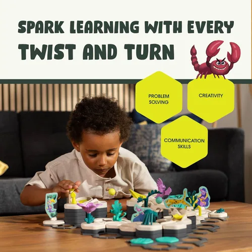 Vista 2 de Ravensburger GraviTrax Junior Starter Set XXL - My Planet - Experiencia divertida y educativa de construcción de carrera de mármol preescolar