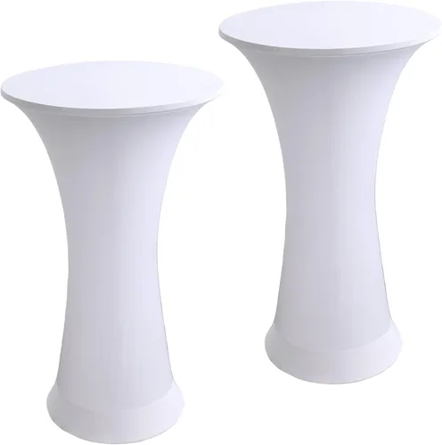 Vista 9 de Mantel Redondo Elástico de Spandex para Cóctel, Paquete de 2, 24"x43" Cubierta de Mesa Ajustada Highboy Elástica, Mantel Redondo de Cóctel para Mesa