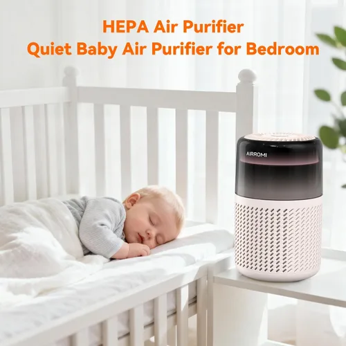 Vista 8 de Purificador de aire AIRROMI HEPA para dormitorio y hogar, purificador de aire para mascotas del hogar, elimina el olor a mascotas, olor a arena