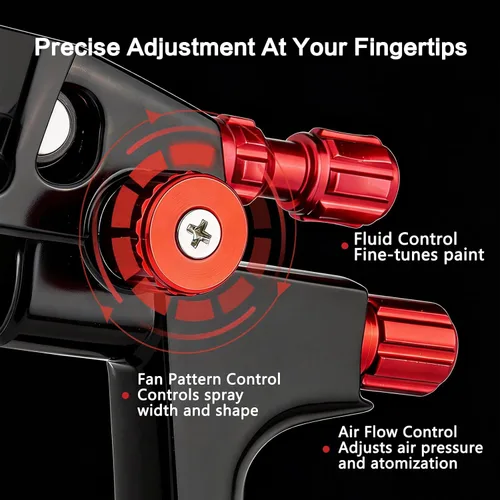 Vista 6 de 819 HVLP - Kit de pistola de pulverización de aire con boquillas de 1.4/1.7/0.079 in, pistola de pintura incluye 10 tazas de mezcla de 22.0 fl oz