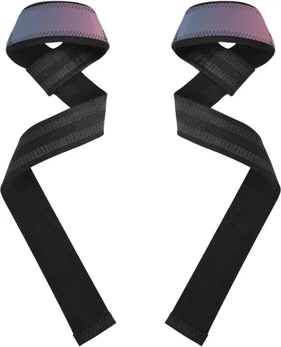 Vista 2 de Blue Pink Gradient Lifting Straps 26" Power Workouts Wrist Wraps Gym for Workout, Gym, Powerlifting, Bodybuilding