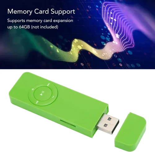 Vista 3 de Reproductor de MP3, 64 GB, reproductor de MP3 de música digital portátil sin pérdidas, reproductor de música MP3 de sonido HiFi portátil, mini Verde