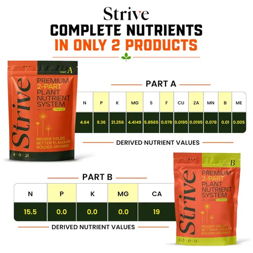 Vista 8 de Strive Fertilizer Part A Package – Nutrientes hidropónicos generales Veg + Bloom – Alimento vegetal de primera calidad para interiores, exteriores