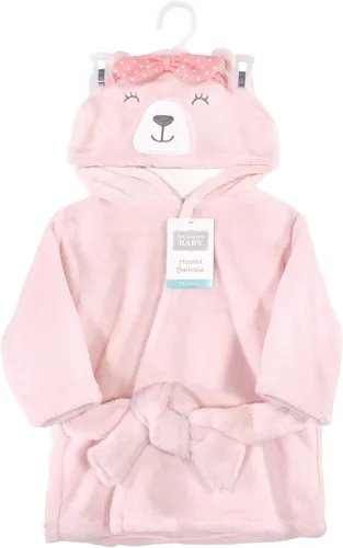 Vista 2 de Hudson Baby - Bata de baño para bebé, afelpada, unisex, con cara de animal, diseño de osa, de 0 a 9meses