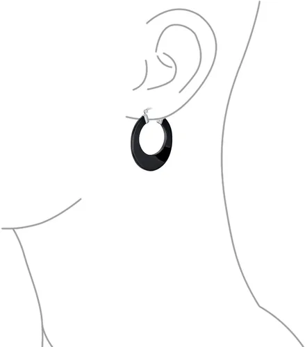 Vista 3 de Aretes de aro ovalados grandes y planos para mujeres y adolescentes, plata de ley 925, más colores de 1.5 pulgadas de diámetro, Gema Metal