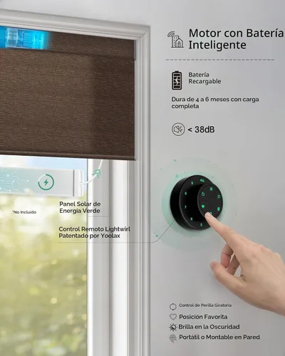 Vista 5 de Yoolax Persianas Motorizadas con Control Remoto, Persianas Inteligentes de Filtrado de Luz que Funcionan con Alexa Google Home, Cortinas Enrollables