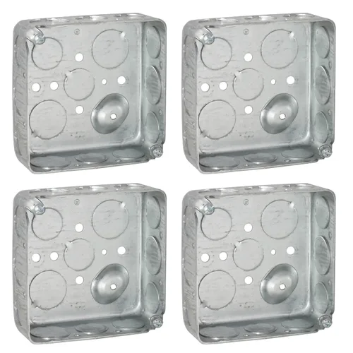 Vista 10 de Caja Eléctrica Cuadrada de 4'', Construcción Dibujada, Diez 1/2'' y Seis 3/4'' Knockouts, Suelo Elevado, 21.0 Cu. in. Capacidad, 1-1/2'' Profundo