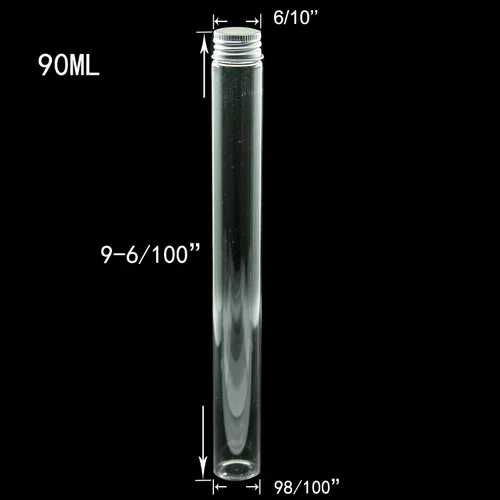Vista 2 de Botella de vidrio transparente de 3.0 fl oz con tapa de aluminio plateado, tarros de cristal con tapas de aluminio (6)