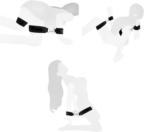 Vista 5 de Restricciones de cama Sexo Adulto Bondaged Kit ajustable de sujeción de muñeca y tobillo Cuerdas y cordones para adultos Juego de muslos, muñeca