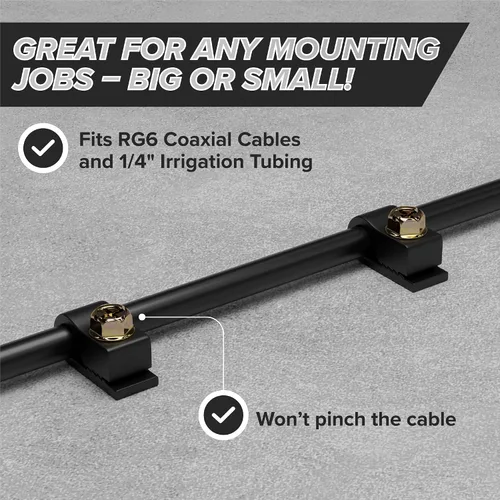 Vista 2 de THE CIMPLE CO Clips de cable individuales con tornillos, abrazaderas de cable coaxial de 1/4 de pulgada para exteriores, gestión de cables