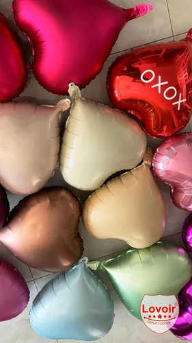 Vista 3 de Lovoir 10 globos de aluminio con forma de corazón azul bebé de 18 pulgadas, globos de amor para el día de San Valentín, cumpleaños, fiestas, bodas